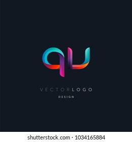 Letters Q & V logo, multi colour letters icon vector template.

