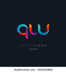 Letters Q & W logo, multi colour letters icon vector template.

