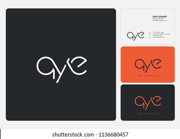 Letters Q Y E joint logo icon with business card vector template.