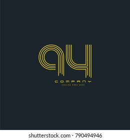 Letters Q Y joint logo icon. Stroke letter vector element.