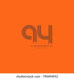 Letters Q Y joint logo icon. Stroke letter vector element.