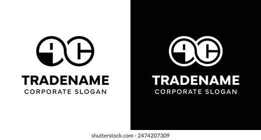 Letters QC Infinity Logo, suitable for business with CQ or QC related to Eternity