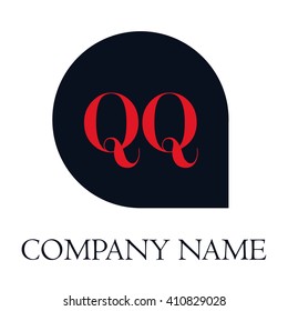 letters QQ rounded square shape icon logo red