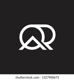 letters qr or ar simple geometric line logo