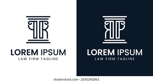 Letters QR or RP Pillar Logo, for business related to lawyer with QR RQ RP PR initials