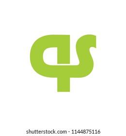 letters qs linked lines logo vector
