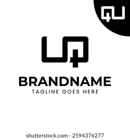 Letters QU and UQ Monogram Logo Set, suitable for any brand with UQ or QU initials