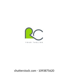 Letters R C joint icon vector template.
