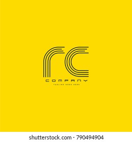 Letters R C joint logo icon. Stroke letter vector element.