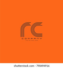 Letters R C joint logo icon. Stroke letter vector element.