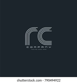 Letters R C joint logo icon. Stroke letter vector element.