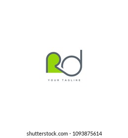 Letters R D joint icon vector template.
