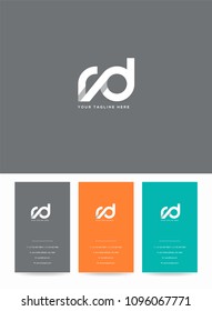 Letters R & D logo icon with business card vector template.
