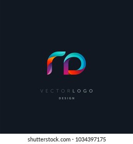 Letters R D, R & D logo, multi colour letters icon vector template.