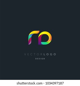 Letters R D, R & D logo, multi colour letters icon vector template.