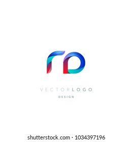 Letters R D, R & D logo, multi colour letters icon vector template.