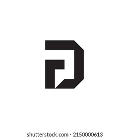 Letras r y D cuadrado símbolo de logotipo simple vector