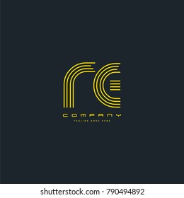 Letters R E joint logo icon. Stroke letter vector element.