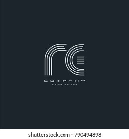 Letters R E joint logo icon. Stroke letter vector element.