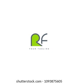 Letters R F joint icon vector template.
