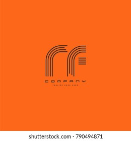 Letters R F joint logo icon. Stroke letter vector element.