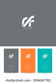 Letters R & F logo icon with business card vector template.
