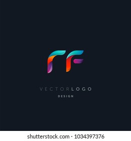 Letters R F, R & F logo, multi colour letters icon vector template.