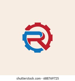 letters R gear logo