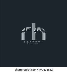 Letters R H joint logo icon. Stroke letter vector element.