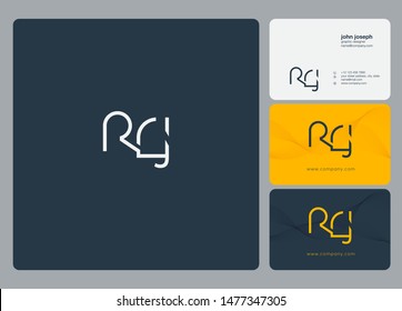 Letters R R J joint logo icon with business card vector template.