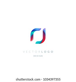 Letters R J, R & J logo, multi colour letters icon vector template.