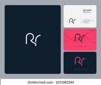 Letters R R, R & R joint logo icon with business card vector template.
