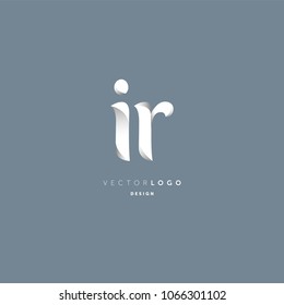 Letters I & R joint logo icon vector element.