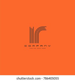 Letters I & R joint logo icon. Stroke letter vector element.