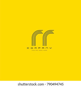 Letters R R joint logo icon. Stroke letter vector element.