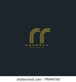 Letters R R joint logo icon. Stroke letter vector element.