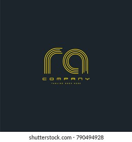 Letters R A joint logo icon. Stroke letter vector element.