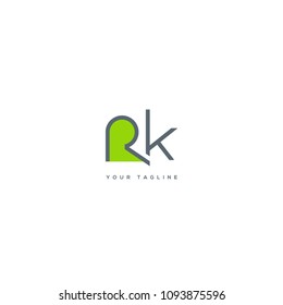 Letters R K joint icon vector template.

