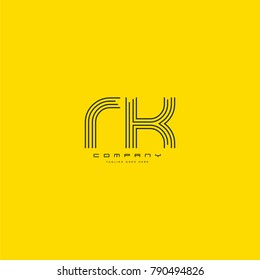 Letters R K joint logo icon. Stroke letter vector element.