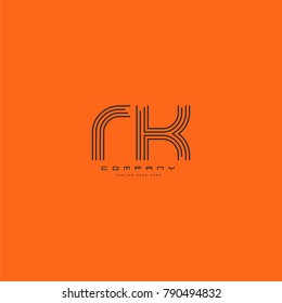 Letters R K joint logo icon. Stroke letter vector element.