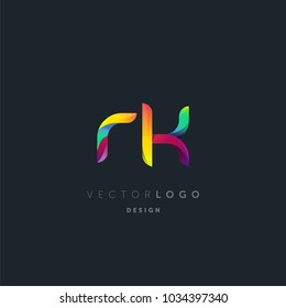 Letters R K, R & K logo, multi colour letters icon vector template.