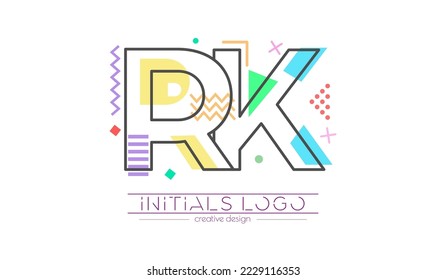 Cartas R y K. Fusión de dos letras. Símbolo inicial de logotipo o abreviatura. Ilustración vectorial para diseño creativo e ideas creativas. Estilo plano.