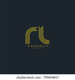 Letters R L joint logo icon. Stroke letter vector element.