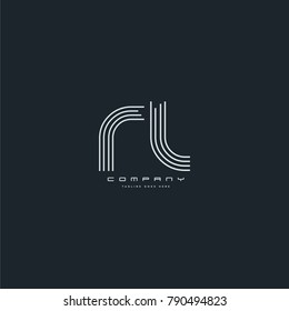 Letters R L joint logo icon. Stroke letter vector element.