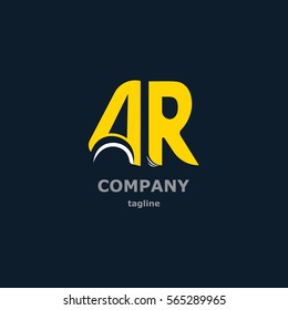The letters A and R for the logo of the company. Vector illustration