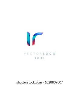 Letters I R, I & R logo, multi colour letters icon vector template.
