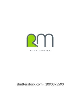 Letters R M joint icon vector template.
