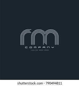 Letters R M joint logo icon. Stroke letter vector element.