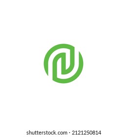 The letters r, N and J are circular. leaf symbol simple logo vector