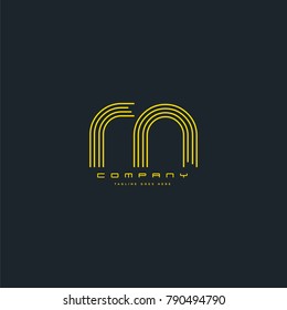 Letters R N joint logo icon. Stroke letter vector element.